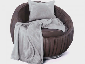 现代皮革扶手椅 3D 模型