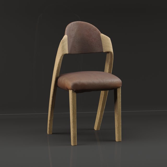 SolidwoodWalnutDiningChair 3D 模型 .c4d .max .obj .3ds .fbx .stl .blend