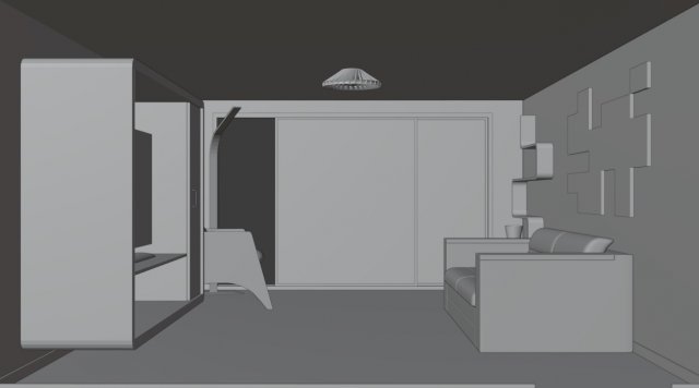 Loft style room 3D 模型 .c4d .max .obj .3ds .fbx .stl .blend
