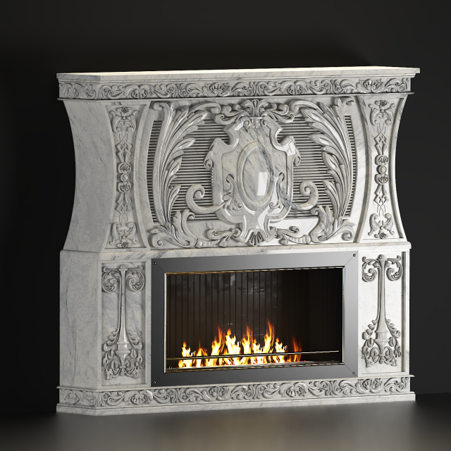 Classic fireplace 3D Модель .c4d .max .obj .3ds .fbx .stl .blend 