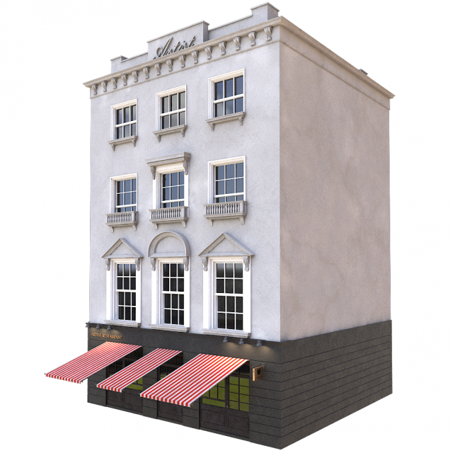 Building 01 3D Model .c4d .max .obj .3ds .fbx .stl .blend 