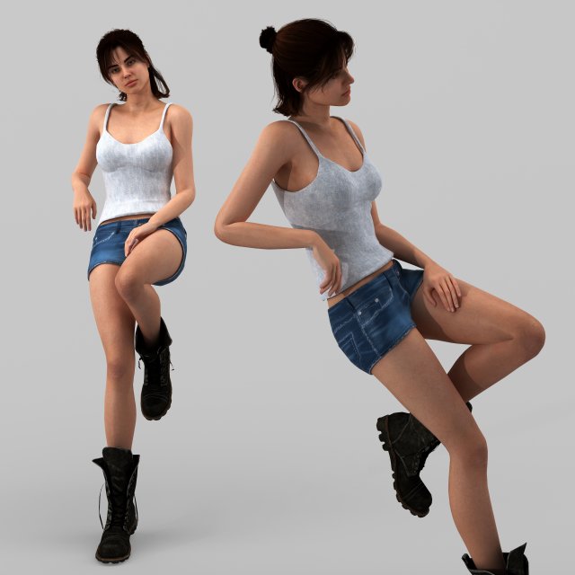 Character kate1 Modello 3D .c4d .max .obj .3ds .fbx .stl .blend 
