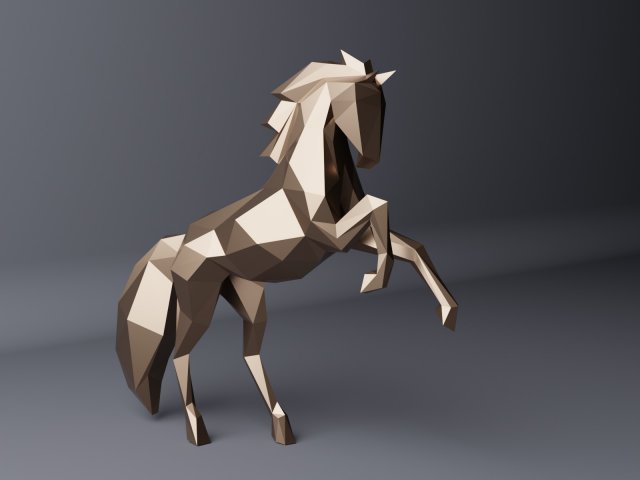 Horse sculpture with stand and without stand 3D-printmodel .c4d .max .obj .3ds .fbx .stl .blend 