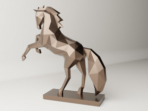 Horse sculpture with stand and without stand 3D-printmodel