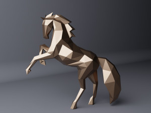 Horse sculpture with stand and without stand 3D-printmodel