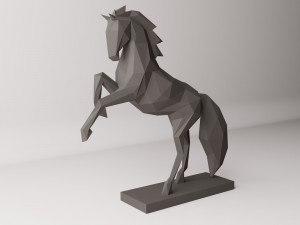 Horse sculpture with stand and without stand 3D-printmodel