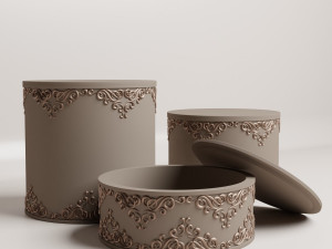 Set of decorative boxes with lids 3D Print Models