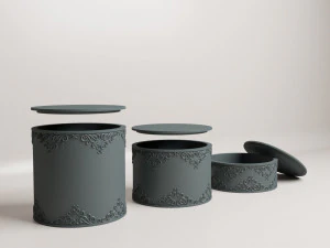 Set of decorative boxes with lids 3D Print Model