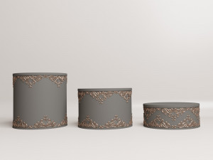 Set of decorative boxes with lids 3D 打印模型