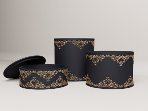Set of decorative boxes with lids 3D 打印模型