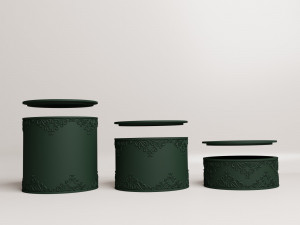 Set of decorative boxes with lids 3D 打印模型