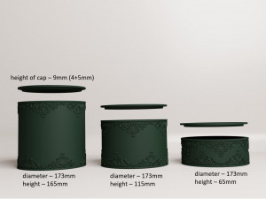 Set of decorative boxes with lids 3D 打印模型