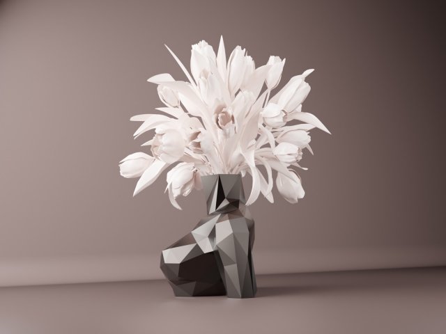 Vase lowpoly woman bust 3D 프린트 모델 .c4d .max .obj .3ds .fbx .stl .blend