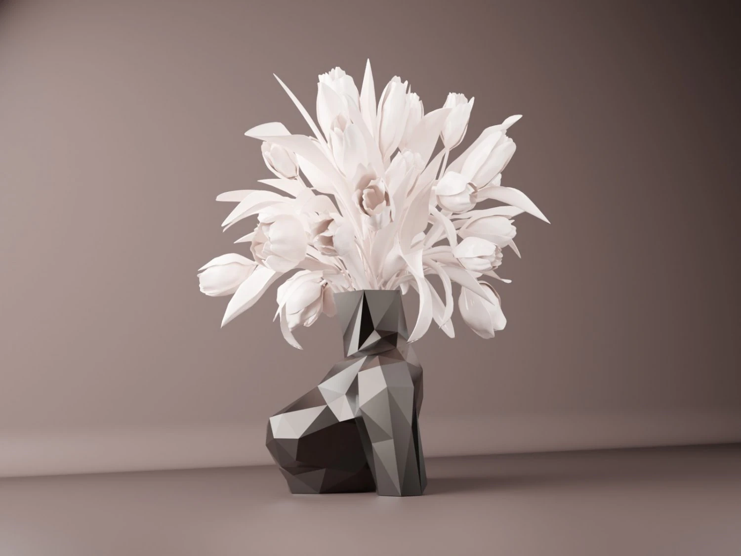 Vase lowpoly woman bust 3D Print Model .c4d .max .obj .3ds .fbx .stl .blend
