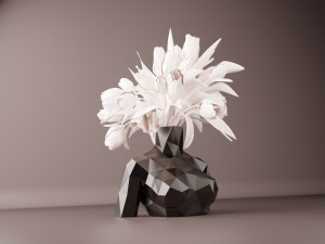 Vase lowpoly woman bust 3D 프린트 모델