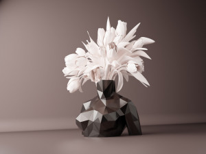 Vase lowpoly woman bust 3D 프린트 모델