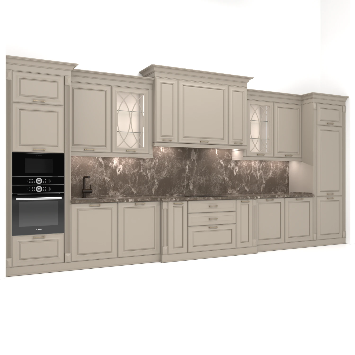 Kitchen neoclassic 3D Model .c4d .max .obj .3ds .fbx .stl .blend 