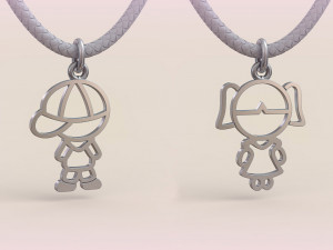 Pendants - Boy and Girl - 02 Modèles 3D en vedette