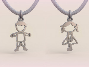 Pendants - Boy and Girl - 03 Modèles 3D en vedette