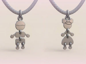 Pendants - Boy and Girl - 04 3D Print Model