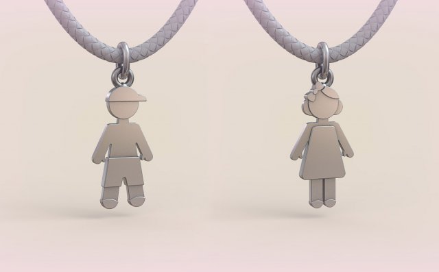 Pendants - Boy and Girl - 06 Modèles 3D en vedette .c4d .max .obj .3ds .fbx .stl .blend 