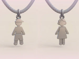 Pendants - Boy and Girl - 06 3D Print Model
