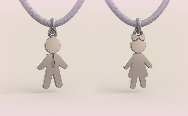Pendants - Boy and Girl - 07 Modèles 3D en vedette .c4d .max .obj .3ds .fbx .stl .blend 