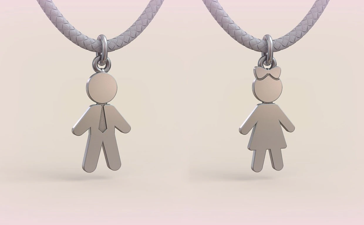 Pendants - Boy and Girl - 07 3D Print Model .c4d .max .obj .3ds .fbx .stl .blend 