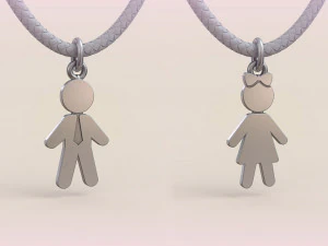 Pendants - Boy and Girl - 07 3D Print Model