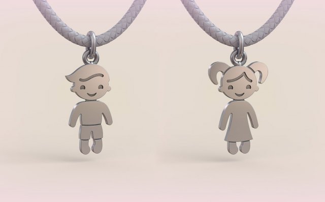 Pendants - Boy and Girl - 08 Modèles 3D en vedette .c4d .max .obj .3ds .fbx .stl .blend 