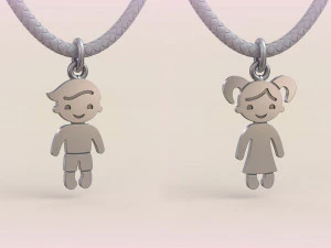 Kolye Uçları - Erkek ve Kız - 08 3D Baskı Modeli