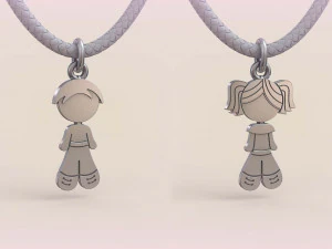 Pendants - Boy and Girl - 09 3D Print Model