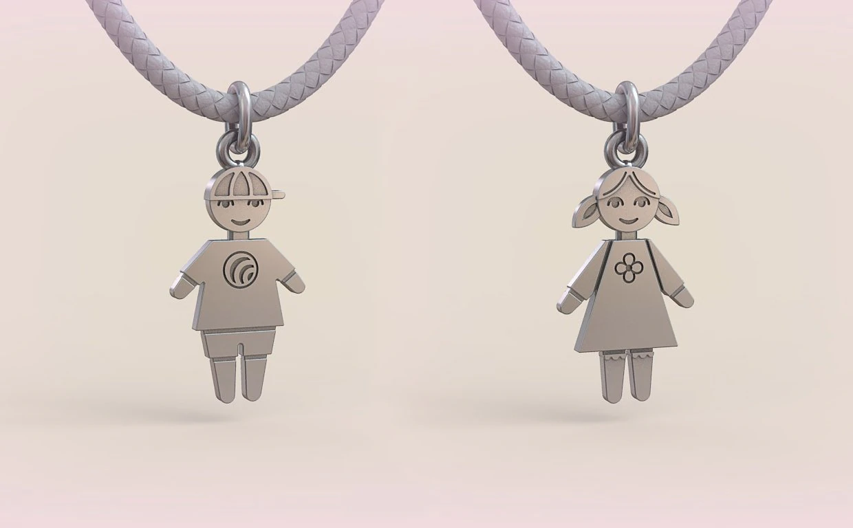 Pendants - Boy and Girl - 10 3D Print Model .c4d .max .obj .3ds .fbx .stl .blend 