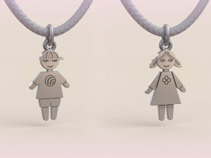 Pendants - Boy and Girl - 10 Modèles 3D en vedette