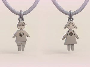 Pendants - Boy and Girl - 10 3D Print Model