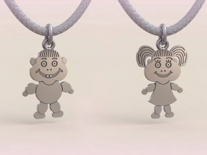 Pendants - Boy and Girl - 11 3D Print Model