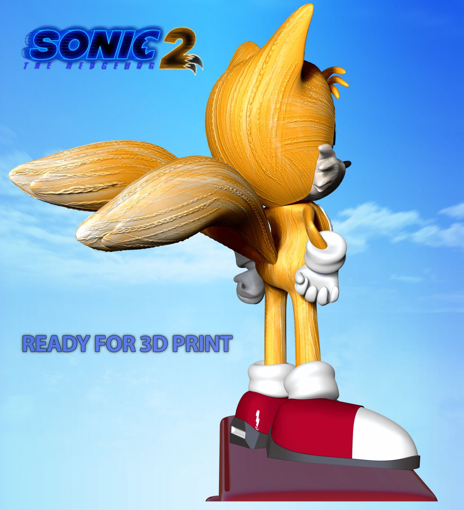 The Sonic Fanart 3D Print Model in Figurines 3DExport