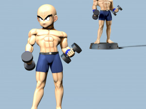Krillin - Dragon Ball Fanart 3Dプリントモデル