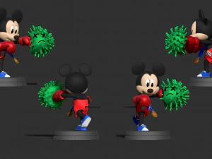 Mickey Mouse - Boxing 3D Print Model