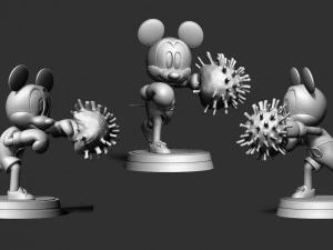 Mickey Mouse - Boxing 3D Print Model