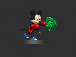 Mickey Mouse - Boxing 3D Print Model