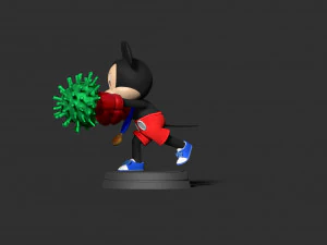 Mickey Mouse - Boxing 3D Print Model
