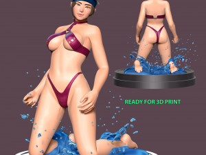 Swimming Girl Model Cetak 3D