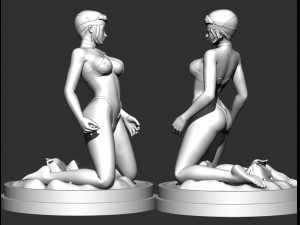 Swimming Girl Model Cetak 3D