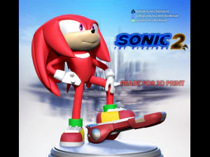 Knuckles - Sonic the Hedgehog 2 Fanart 3D Baskı Modeli