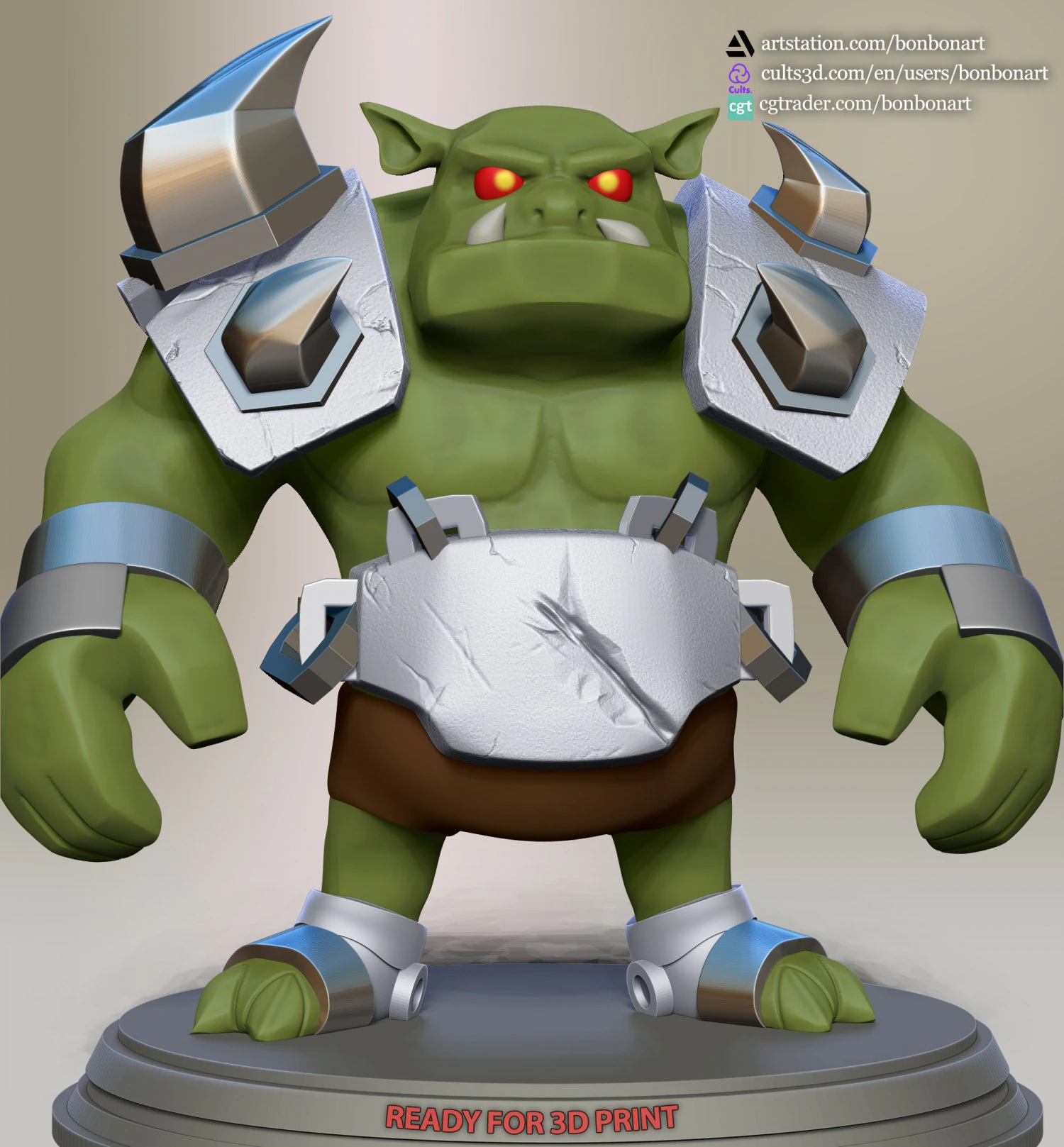 Stylized Orc Monsters 3D Print Model .c4d .max .obj .3ds .fbx .stl .blend