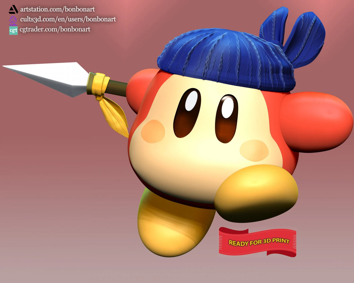 Bandana Waddle Dee 3D Print Model .c4d .max .obj .3ds .fbx .stl .blend 