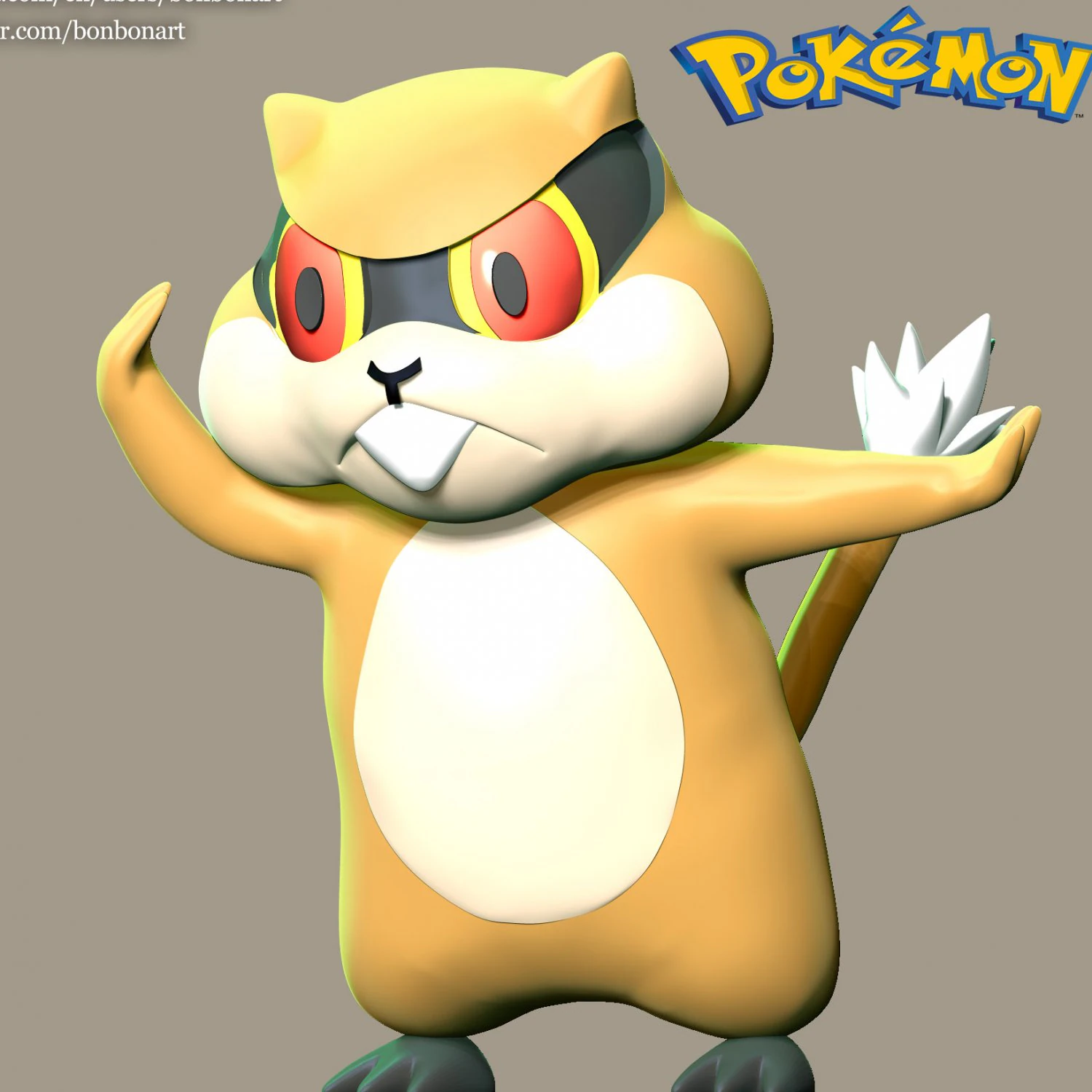 Patrat- Pokemon Go 3D Print Model .c4d .max .obj .3ds .fbx .stl .blend 