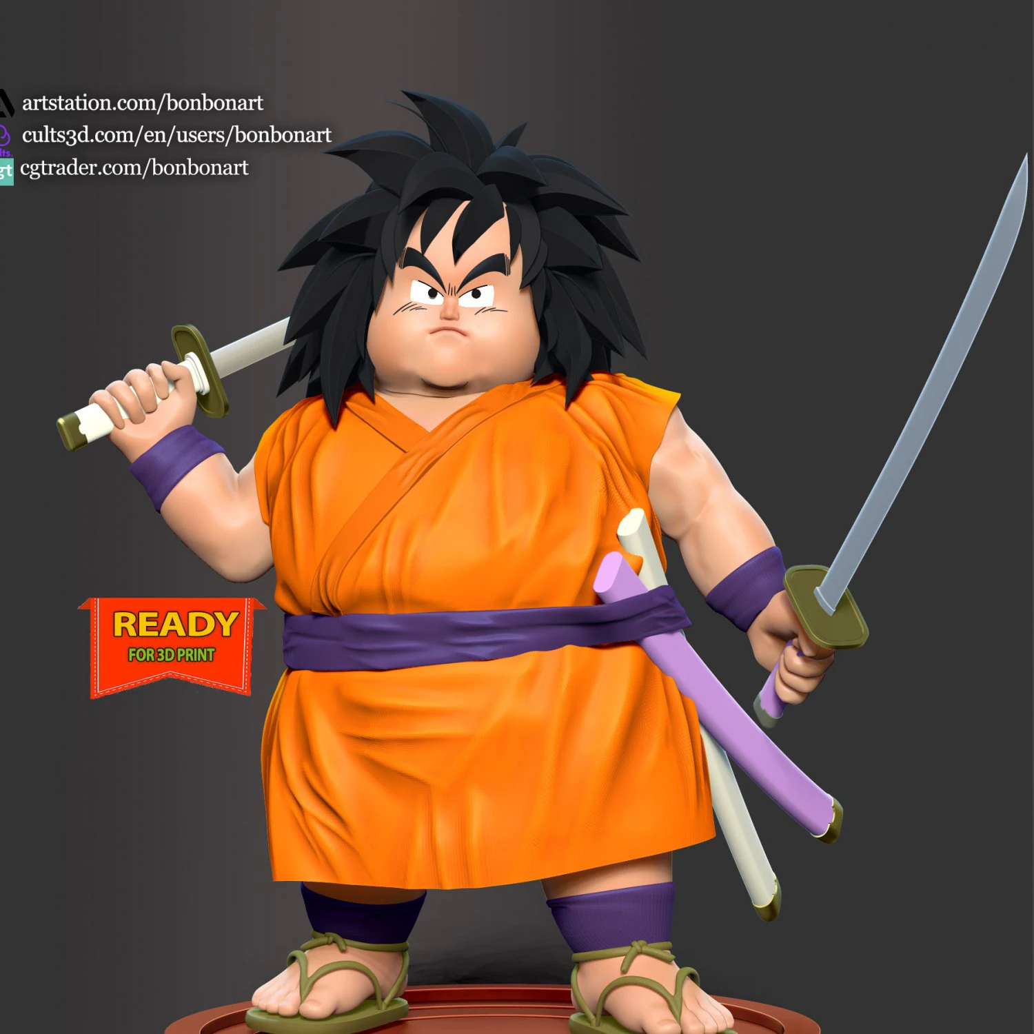 Yajirobe - Dragon Ball 3D Print Model .c4d .max .obj .3ds .fbx .stl .blend 