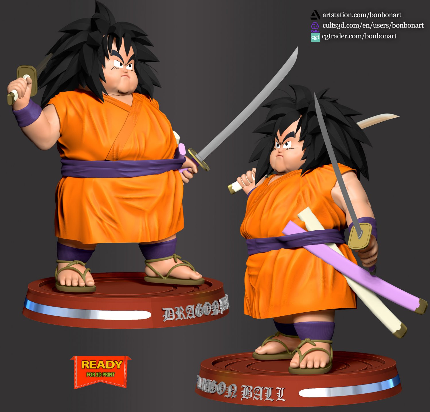 Yajirobe - Dragon Ball 3D Print Model in Figurines 3DExport
